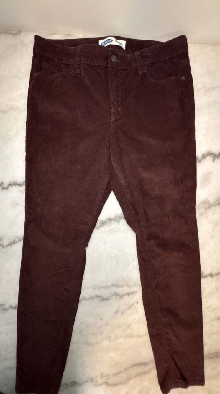 Old Navy Rockstar Corduroy Pants Burgandy